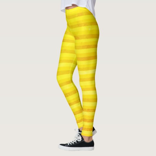 Jaune et ocre Stripes leggings (Gauche)