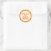 Jaune et orange À damiers Étiquettes de canne fron (Sac)