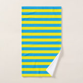 Jaune et rayures de turquoise (Serviette à main)