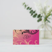 Jaune et rose de monogramme de carte de visite de (Debout devant)