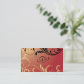 Jaune et rouge de monogramme de carte de visite de (Debout devant)