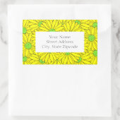 Jaune et vert Abstrait marguerite Étiquettes Motif (Sac)