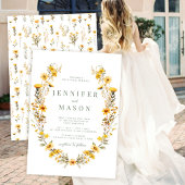 Jaune fleurs minuscules fleurs sauvages faire-part