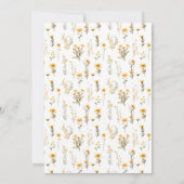 Jaune fleurs minuscules fleurs sauvages faire-part (Dos)