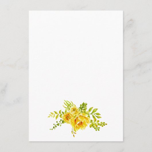 Jaune fleurs nuptiale carte de jeu (Dos)