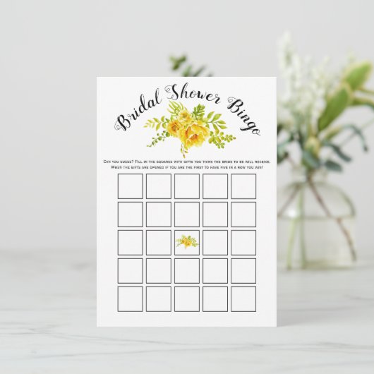Jaune fleurs nuptiale carte de jeu (Debout devant)