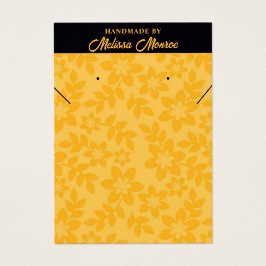 Jaune Fleurs Script Collier Bijoux Display (Devant)