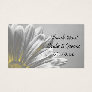 Jaune Floral Faits saillants Mariage Favor Tags