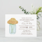 Jaune floral mason jarre Houseécher Invitation (Debout devant)