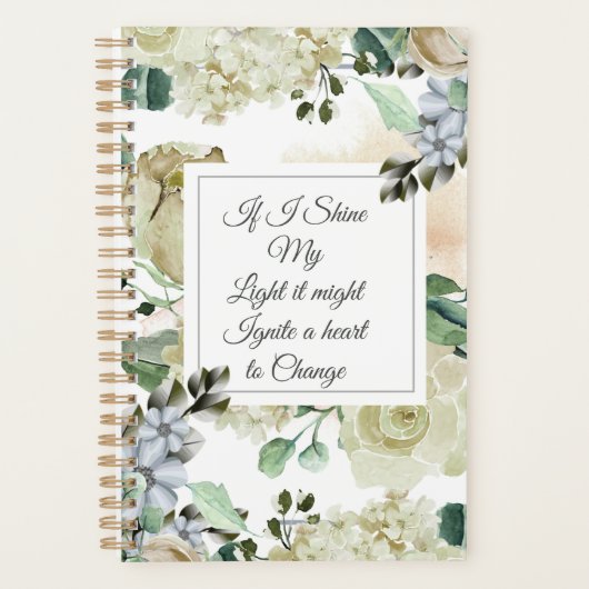 Jaune Floral Rose Business Planner (Devant)