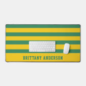 Jaune & Forêt Green Stripes Motif Personnalisé (Clavier et souris)