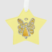 Jaune Gardien Ange Pendentif de l'ornement de Noël (dos)