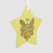 Jaune Gardien Ange Pendentif de l'ornement de Noël (devant)