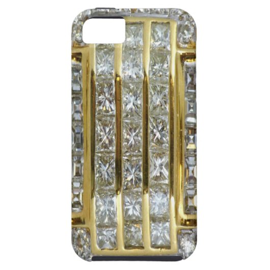 Jaune Gold et Diamond Art iPhone 5 Coque (Dos)