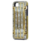 Jaune Gold et Diamond Art iPhone 5 Coque (Dos gauche)