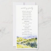 Jaune Green Campagne Hills Programme de mariage (Dos)