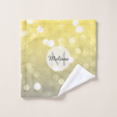 Jaune gris brillant livre abstrait Monogramme (Gant de toilette)