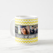 Jaune gris de photo de tasse faite sur commande (Devant gauche)