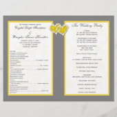 Jaune, Gris, Flore Blanche, Programme de mariage d (Dos)