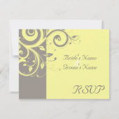Jaune, Gris Mariage inverse RSVP (Devant)