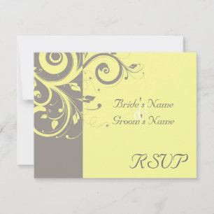 Jaune, Gris Mariage inverse RSVP