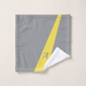 Jaune gris moderne élégant chic audacieux monogram (Gant de toilette)