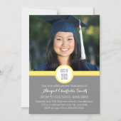 Jaune Gris Moderne Partie de Graduation Carte magn (Recto)
