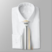 Jaune, Gris, Orange, Crème Retro Cravate striée (Attaché)