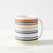 Jaune, Gris, Orange, Crème Retro Mug (Devant droit)