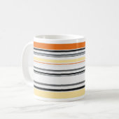 Jaune, Gris, Orange, Crème Retro Mug (Devant gauche)