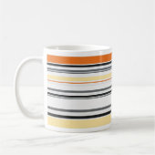 Jaune, Gris, Orange, Crème Retro Mug (Gauche)