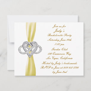 Jaune Infinity Coeur Bachelorette Invitation