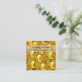 Jaune jonquilles photos Carré Carte de visite (Debout devant)