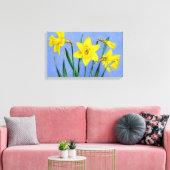 Jaune jonquilles sur papier toile bleu (Insitu(Salon))
