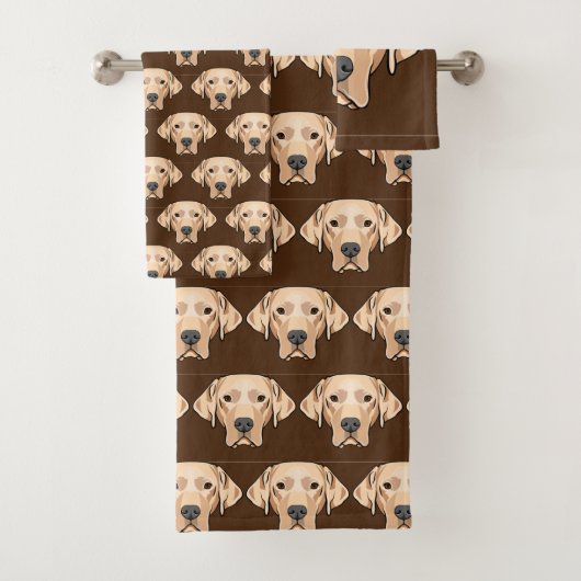 Jaune Lab Chien Design Ensemble de serviettes de b (En situation)