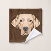 Jaune Lab Chien Design Ensemble de serviettes de b (Gant de toilette)