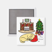 Jaune Labrador Retriever Magnets de Noël (Recto/Verso)