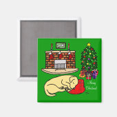 Jaune Labrador Retriever Magnets de Noël (Recto/Verso)