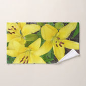 Jaune Lilly Photo Conçu Serviette De Bain Ensemble (Serviette à main)