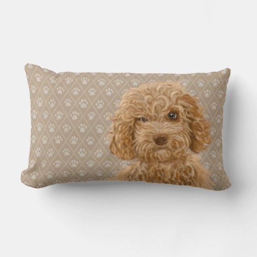 Jaune lombaire de coussin de chien de Labradoodle (Recto)