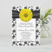 Jaune marguerite noir blanc Faire-part de mariage (Debout devant)