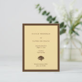 Jaune mariage chêne faire-part enregistrer la date (Debout devant)