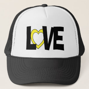 Jaune mariage de mots coeur d'amour casquette