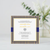 JAUNE+MARINE BLEUE STRIPS INVITATIONS DE MARIAGE (Debout devant)