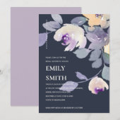 JAUNE MARINE LILAC INVITATION FÊTE DES MARIÉES FLO (Devant / Derrière)