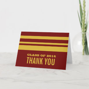 Jaune/Maroon Gras Gris Carte de remerciements Grad