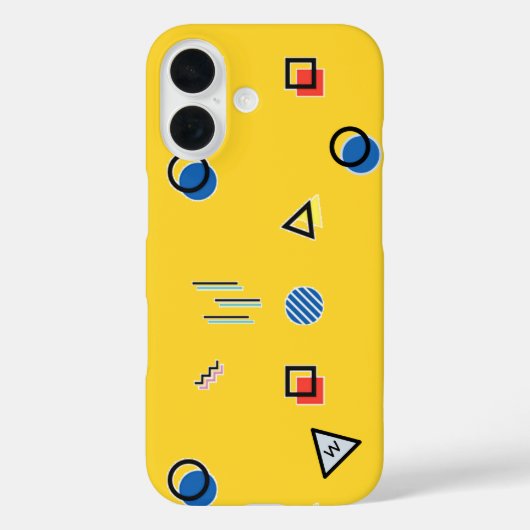 Jaune Memphis Monogramme Coque-Mate coque iphone (Verso)