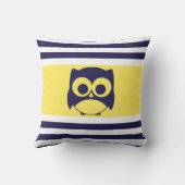 Jaune mignon de bleu marine du coussin | de hibou (Verso)