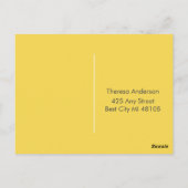 Jaune minimaliste - Enregistrer la carte postale D (Dos)