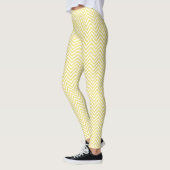 Jaune moderne/Blanc tendance Leggings Chevron (Gauche)